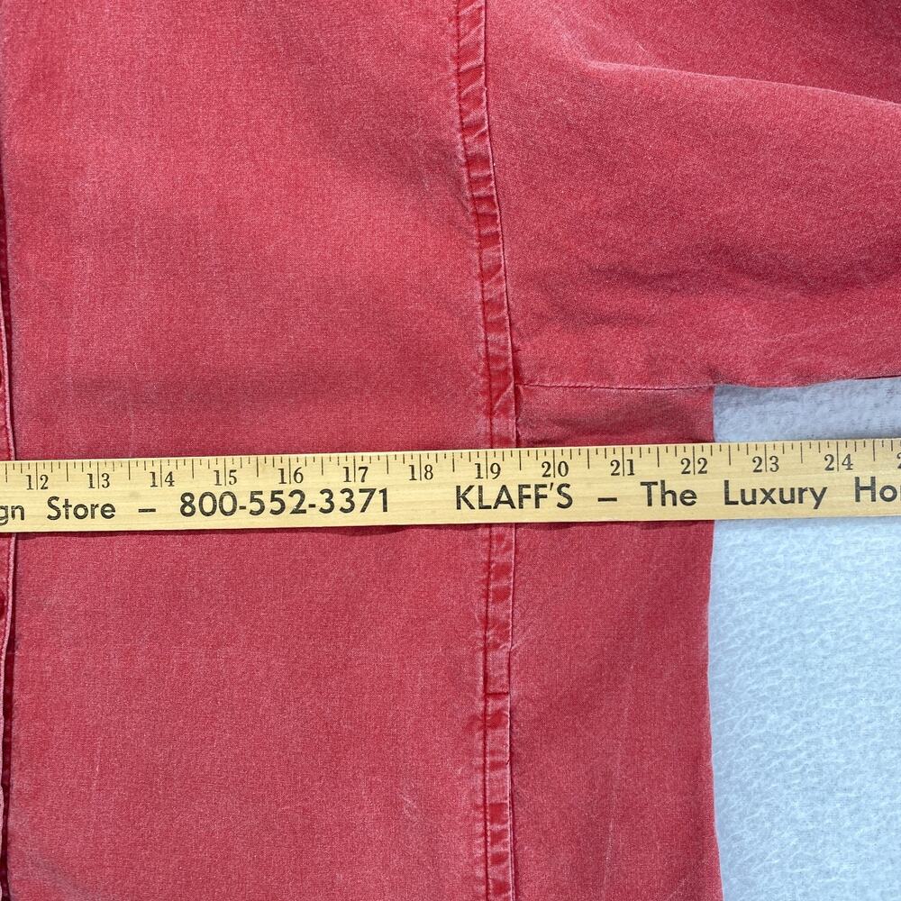 EILEEN FISHER Jacket M Cotton Canvas Mandarin Button Up Boxy Washed Red USA VTG - Picture 12 of 13